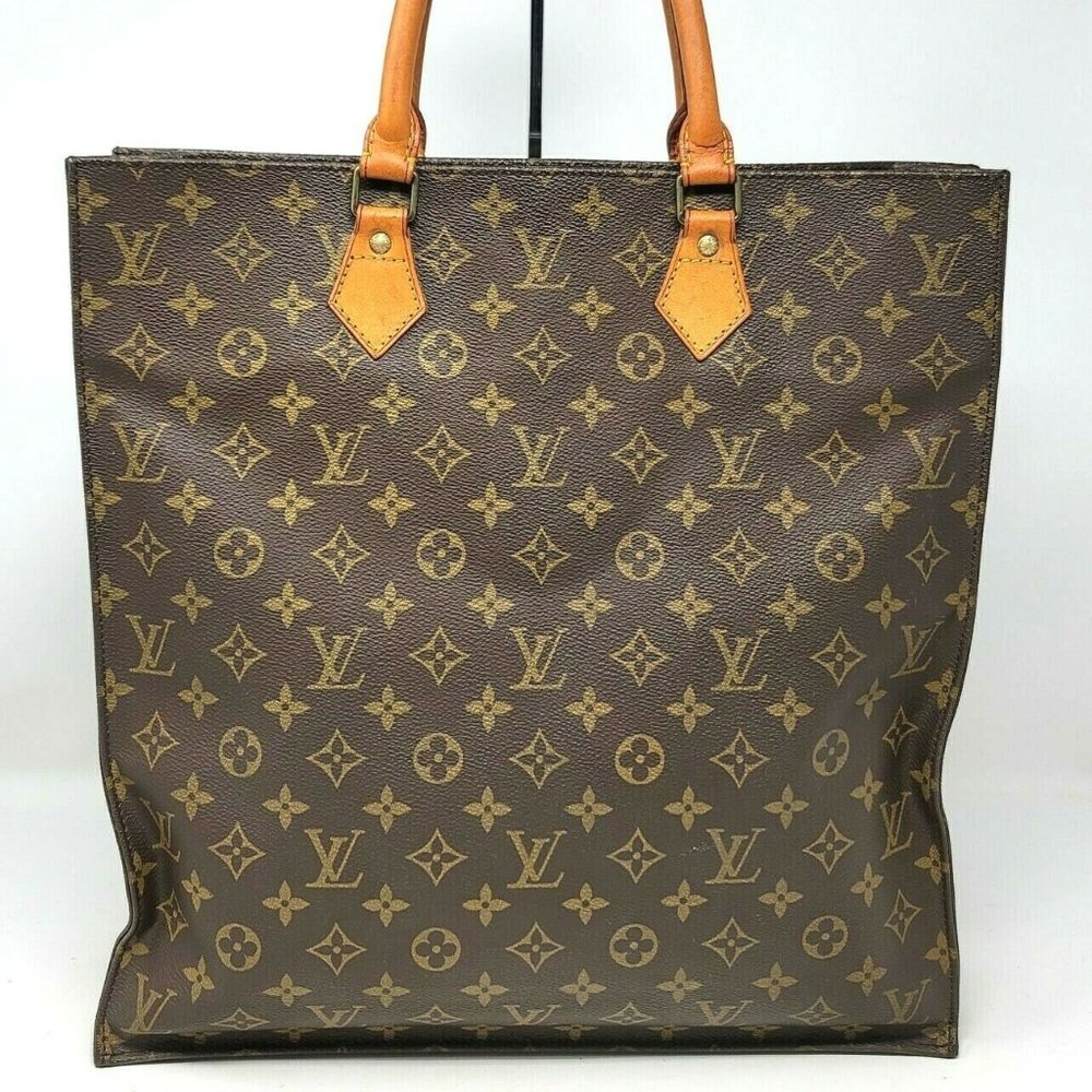 Auth Louis Vuitton Sac Plat Monogram Book Tote